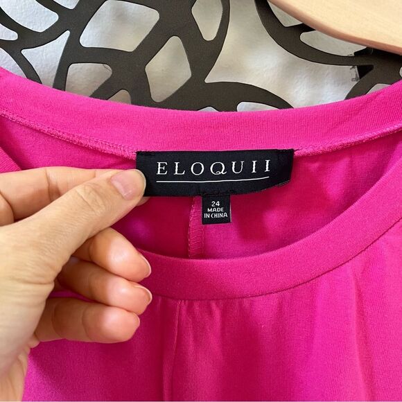 ELOQUII Liberty Cross Front Dress in Pink 24 NWT - Picture 7 of 10